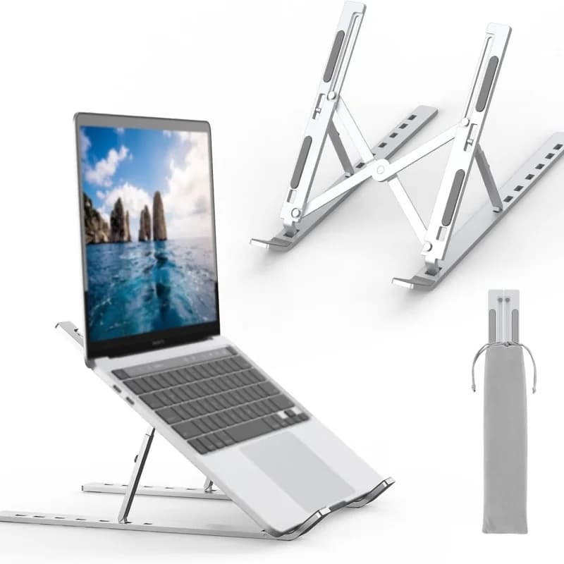 Aluminum Alloy Portable Laptop Stand Tablet 6-speed Adjustable Suspended Desktop Height, Portable Foldable And Stable Support