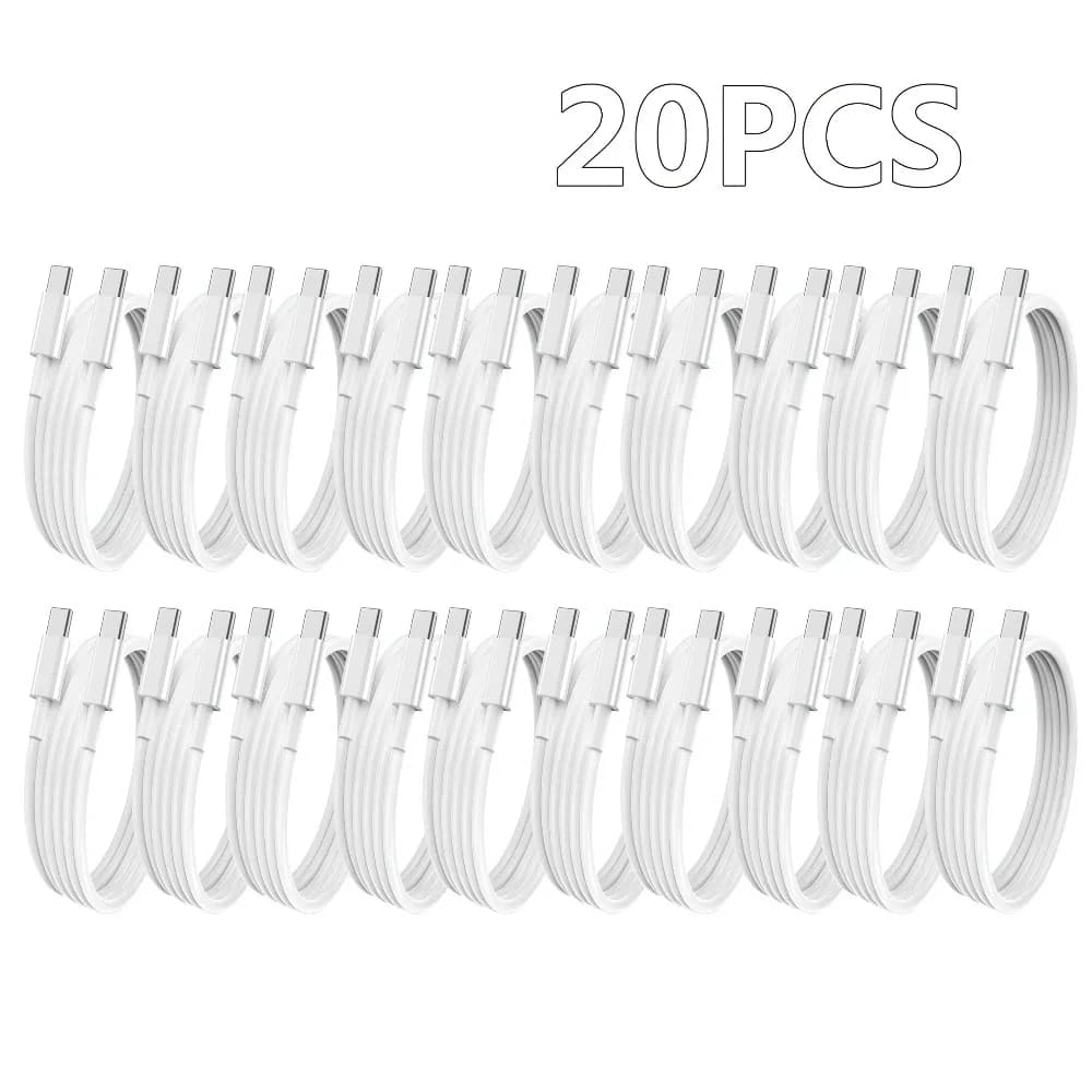 20 pezzi di caricabatterie rapido da tipo C a tipo C per iPhone 15/ 15 Pro/ 15 Pro Max/ 15 Plus/ iPad Pro/ Air5/ MacBook/ Samsung S22/ S21/ S20