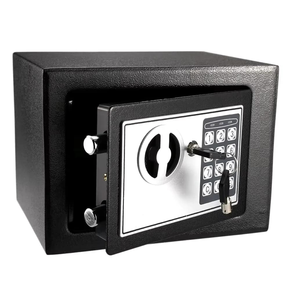 All Steel Electronic Digital Keypad Safe Box Dual Password Key Unlock Compact Security Cabinet for Home Office Storage