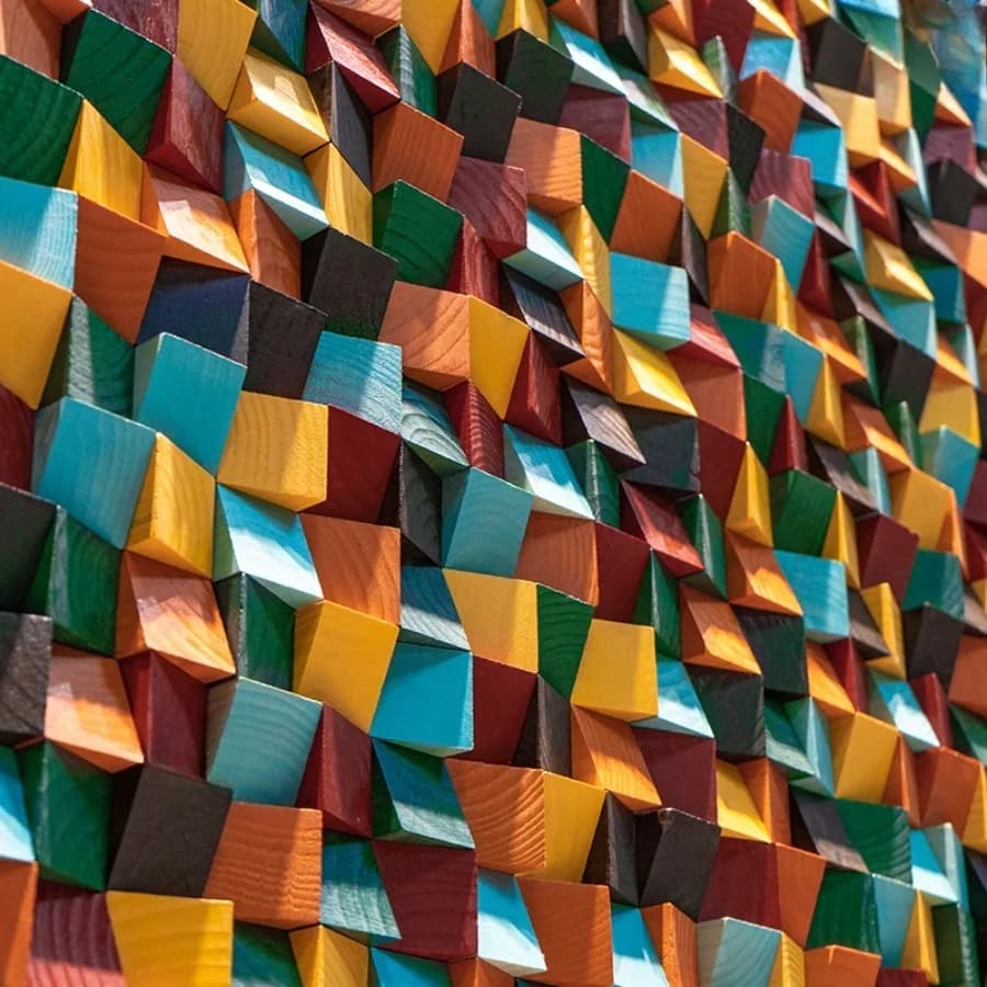 Decorazione da parete artistica 3D Piastrella a mosaico Pannello da parete in legno massello Diffusore acustico per casa/ufficio/Showroom/Soggiorno Decorazione da parete di fondo