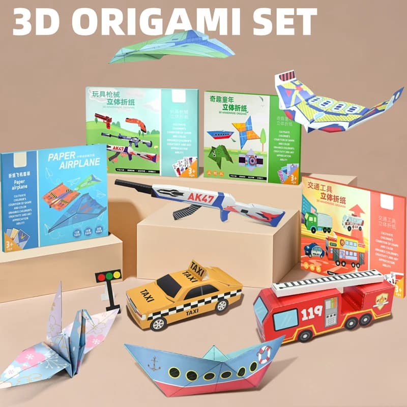 Carta origami Montessori 33 × 22 cm Kit di artigianato fai-da-te 10/36 fogli STEM Giocattoli fatti a mano Giochi educativi per bambini