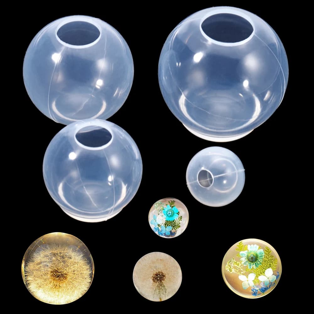 Stampo in Silicone a Forma di Sfera 20-100mm, Stampo 3D per Resina Epossidica a Forma di Pianeta, per Creazioni Fai-da-Te, Decorazioni per la Casa
