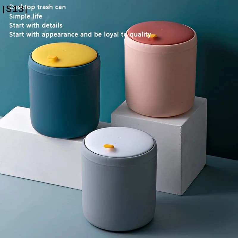 Mini Desktop Trash Can, Plastic Small Waste Bin for Office Home Table Sundries Storage
