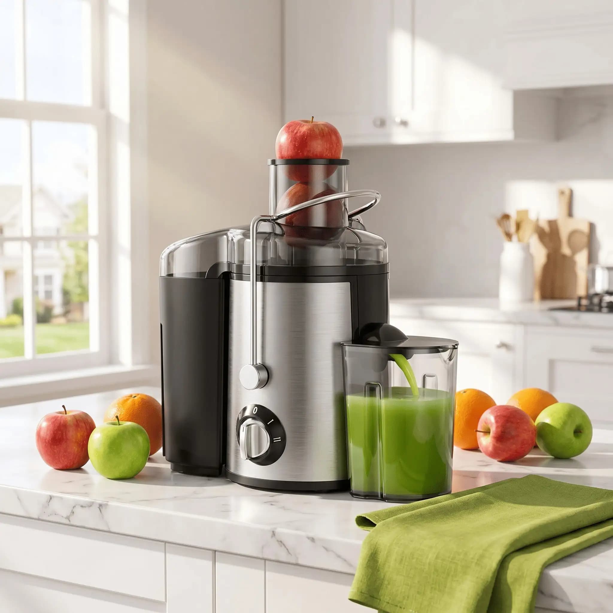 1 Pack Multi Function Juicer Blender Food Processor 3 Speed Settings Wide Mouth for Fruits Vegetables Easy Clean Detachable High Juice Yield Fast Juicing