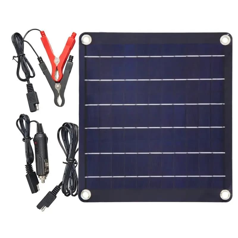 Kit Pannello Solare AEE8 12V Impermeabile, Mantenitore di Carica Portatile per Batteria Auto ad Energia Solare