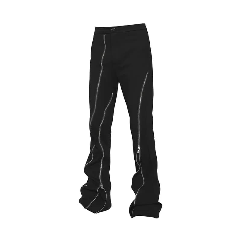 2024 uomo colore nero hip hop cerniera segmentazione jeans pantaloni da uomo slim fit streetwear moda cerniera pantaloni casual per uomo S-3XL