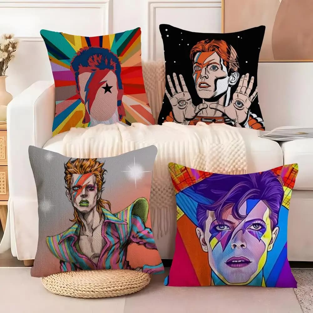 Retro Rock Singer Portrait Pillowcase Soft Decorative Cushion Cover Sofa Home Decoration