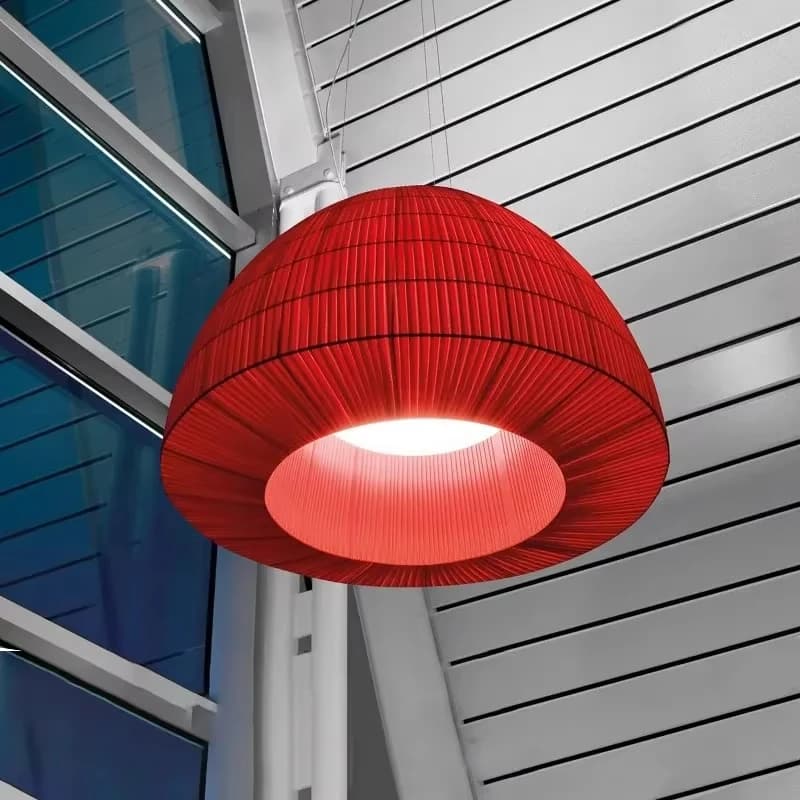 Lampada a sospensione a campana nordica sala da pranzo apparecchio in tessuto rosso suspendu Camera da letto Ristorante Lampada da scrivania Art Decor showroom negozio luce