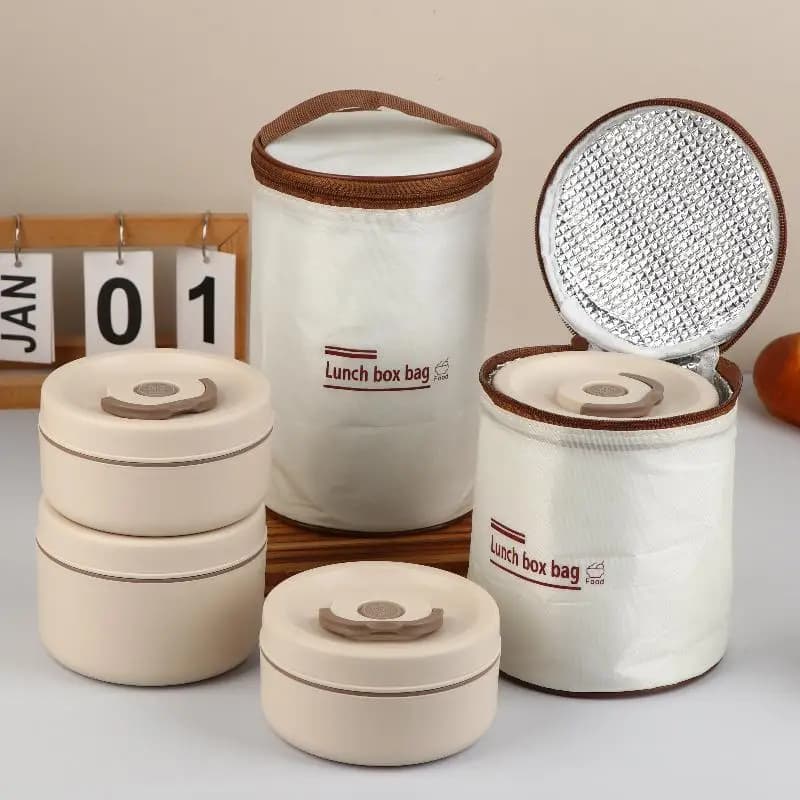 Lunch Box termico portatile in acciaio inossidabile 304 di grande capacità con borsa Bento Box multistrato Thermos contenitore per alimenti senza BPA