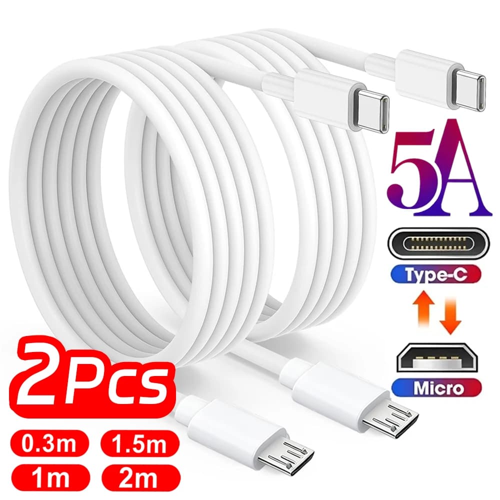 Cavo dati USB C a Micro USB da 1/2 pezzi, adattatore per ricarica rapida da tipo C maschio a Micro USB maschio per Huawei Samsung Xiaomi