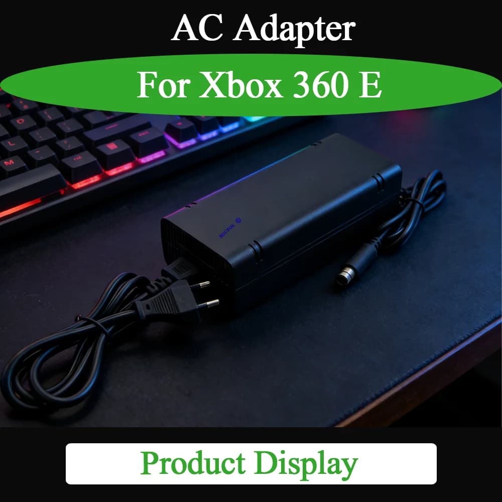 Alimentatore AC Durevole per Xbox 360E con Cavo, Spina US/EU/UK, 12V 47-63 Hz 100-240V, Dropshipping per Accessori di Gioco Xbox 360E