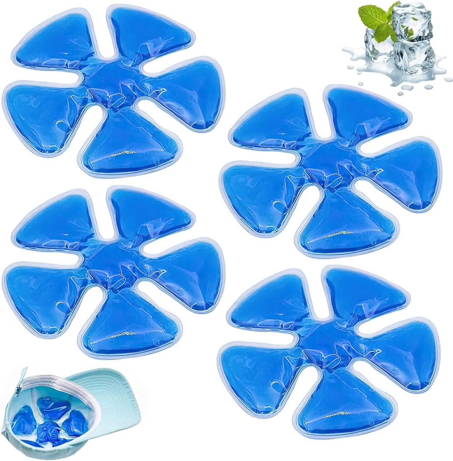 Ice pack for helmet, ice pack for helmet, reusable refreshing gel wraps for hats, breathable cold pack for cycling, riding
