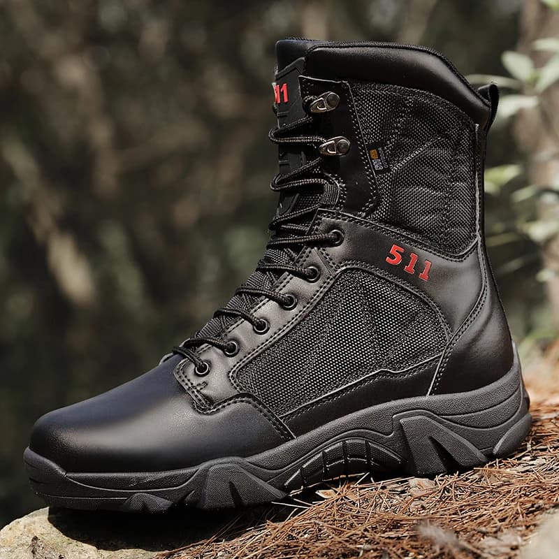 High Top Men Boots High Quality Desert Tactical Boots Men Outdoor Hiking Shoes Anti-Slip Wear-Resistant Combat Boots Size 39-47