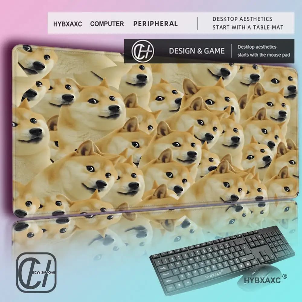 HYBXAXC Tappetino per mouse XXL con motivo vintage a forma di cane, tappetino da scrivania in gomma antiscivolo impermeabile per tastiera di laptop da ufficio e gaming