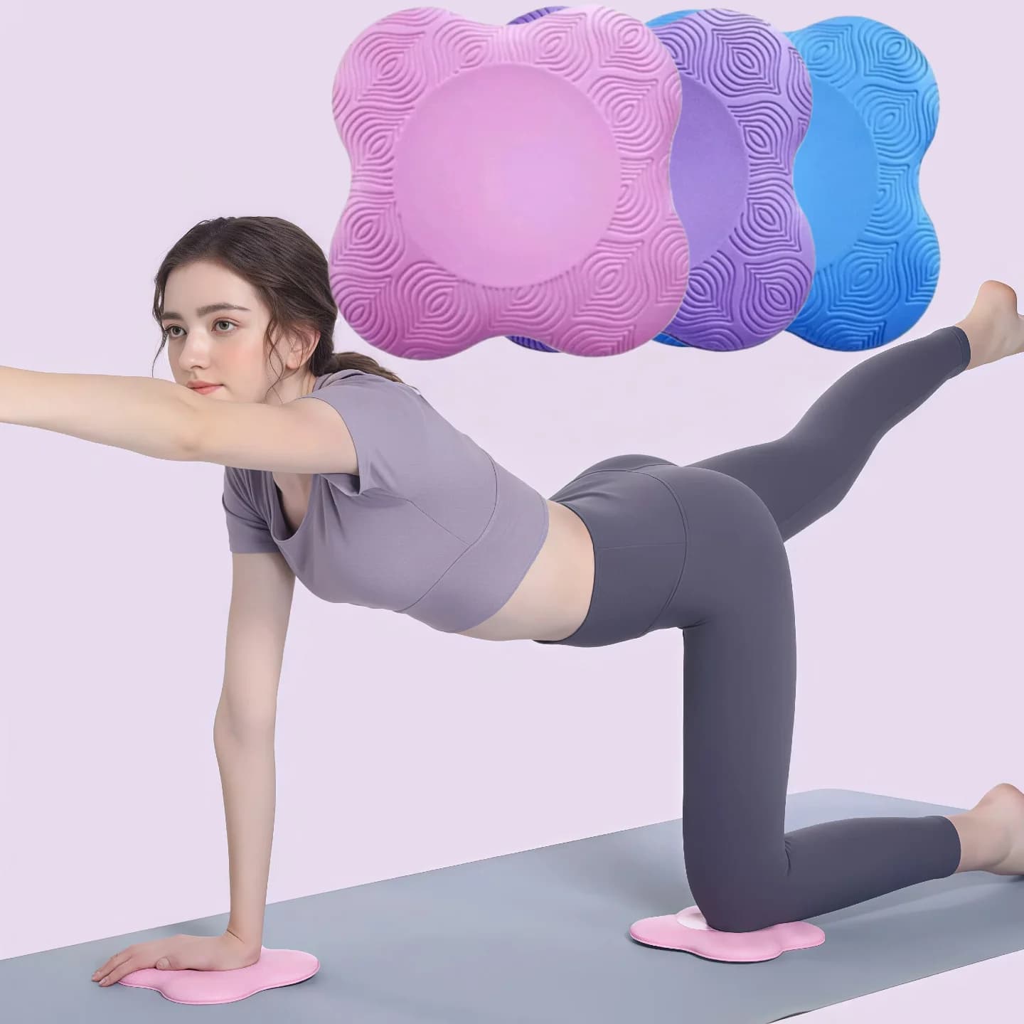 Yoga Kneeling Protective Pad Tpe Thickened Anti Slip Knee Soft Flat Support Slow Rebound Non-Slip Sports Fitness Mat Solid Elbow