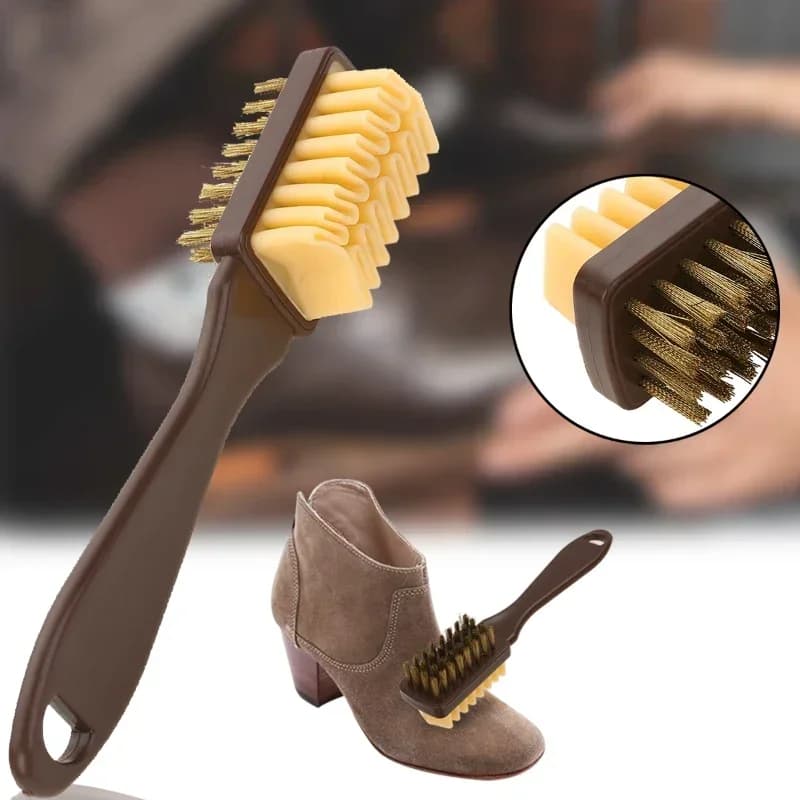 Set di 3 Spazzole per Pulizia e Gomme in Gomma per Scarpe in Pelle Scamosciata e Nubuck, con Pulitore per Stivali in Acciaio e Gomma, Accessori per la Casa