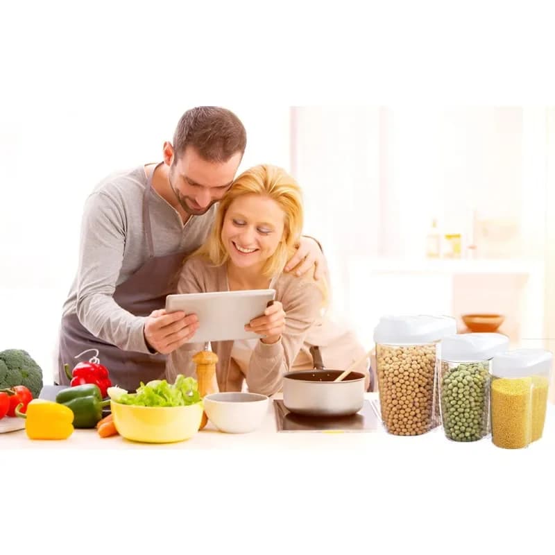 yes5pcs/set Sealed Food Storage Container Suitable for Coffee Beans, Rice, Grains, Flour, Sugar, Spices, Dishwasher Washable