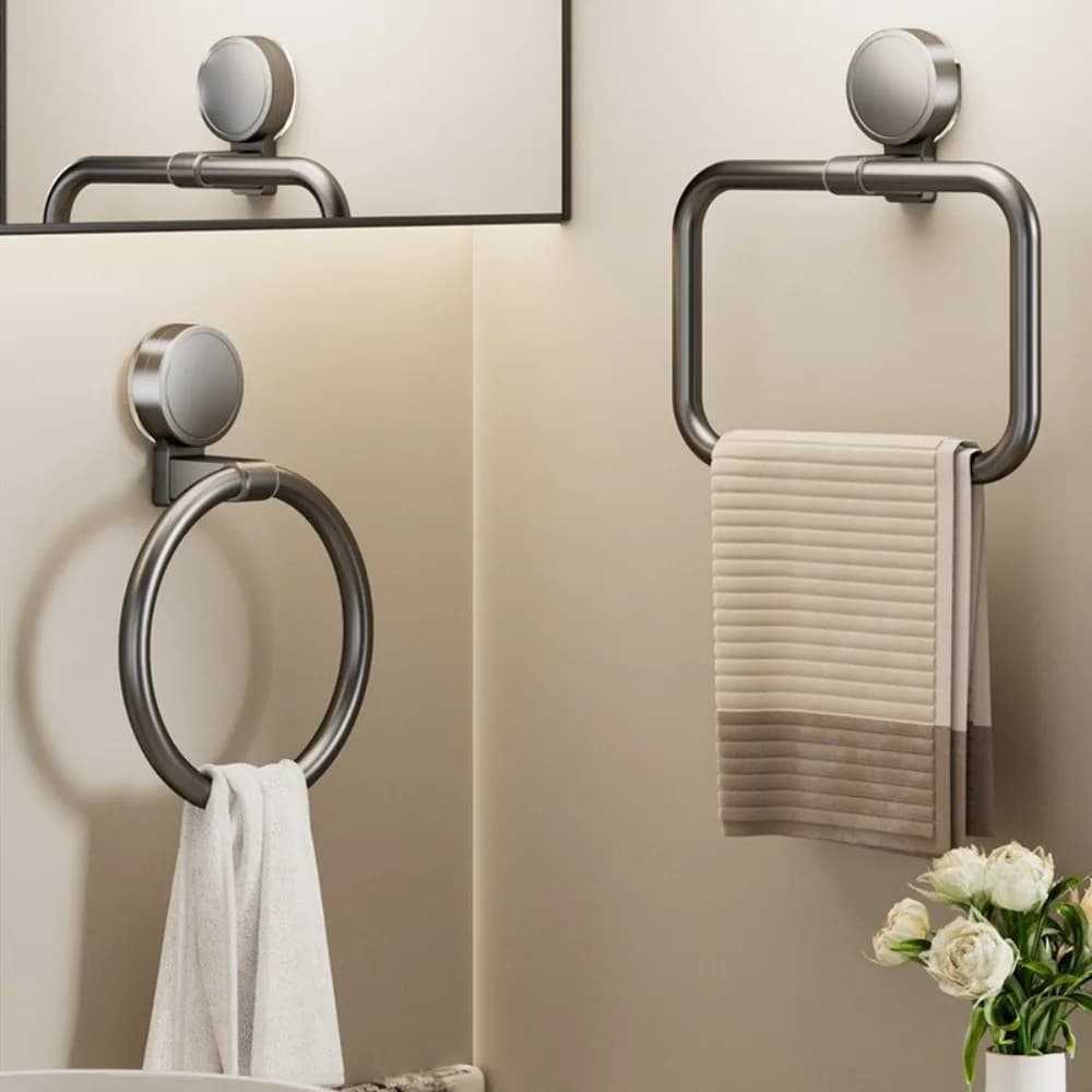 Portasciugamani da bagno a ventosa senza foratura, porta asciugamani a parete rimovibile per bagno