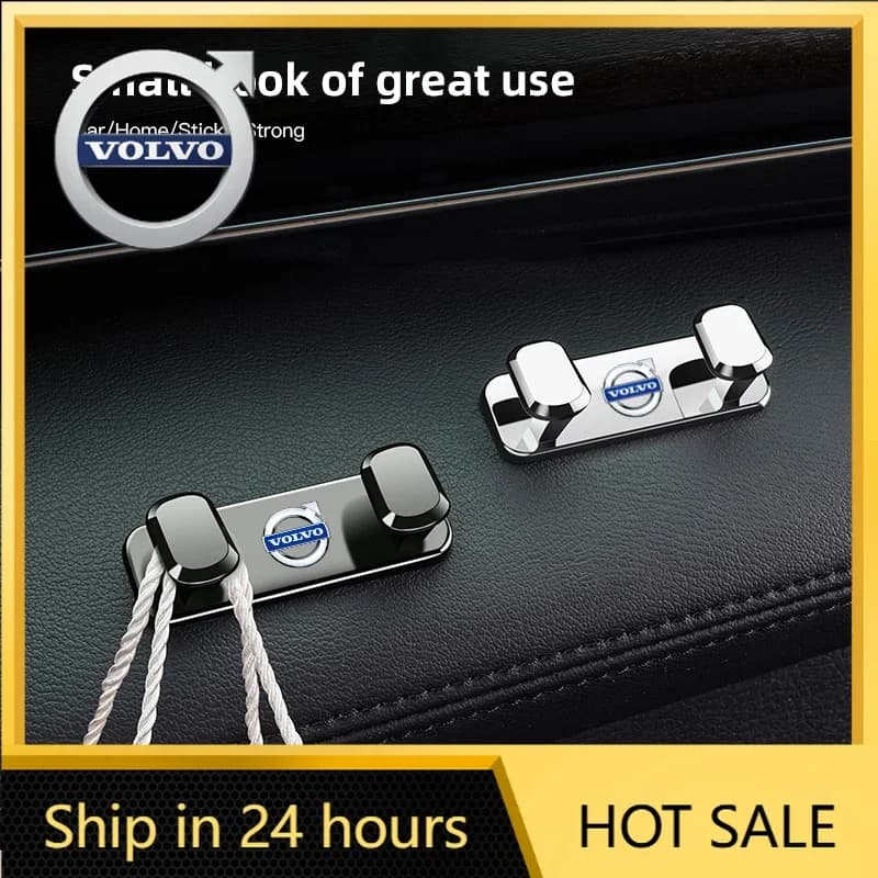 Ganci Doppi per Volante Auto, Organizer in Lega, Accessori per Appendere Oggetti per Volvo XC90 V90 V60 XC60 V40 S80 S60 S90 C4