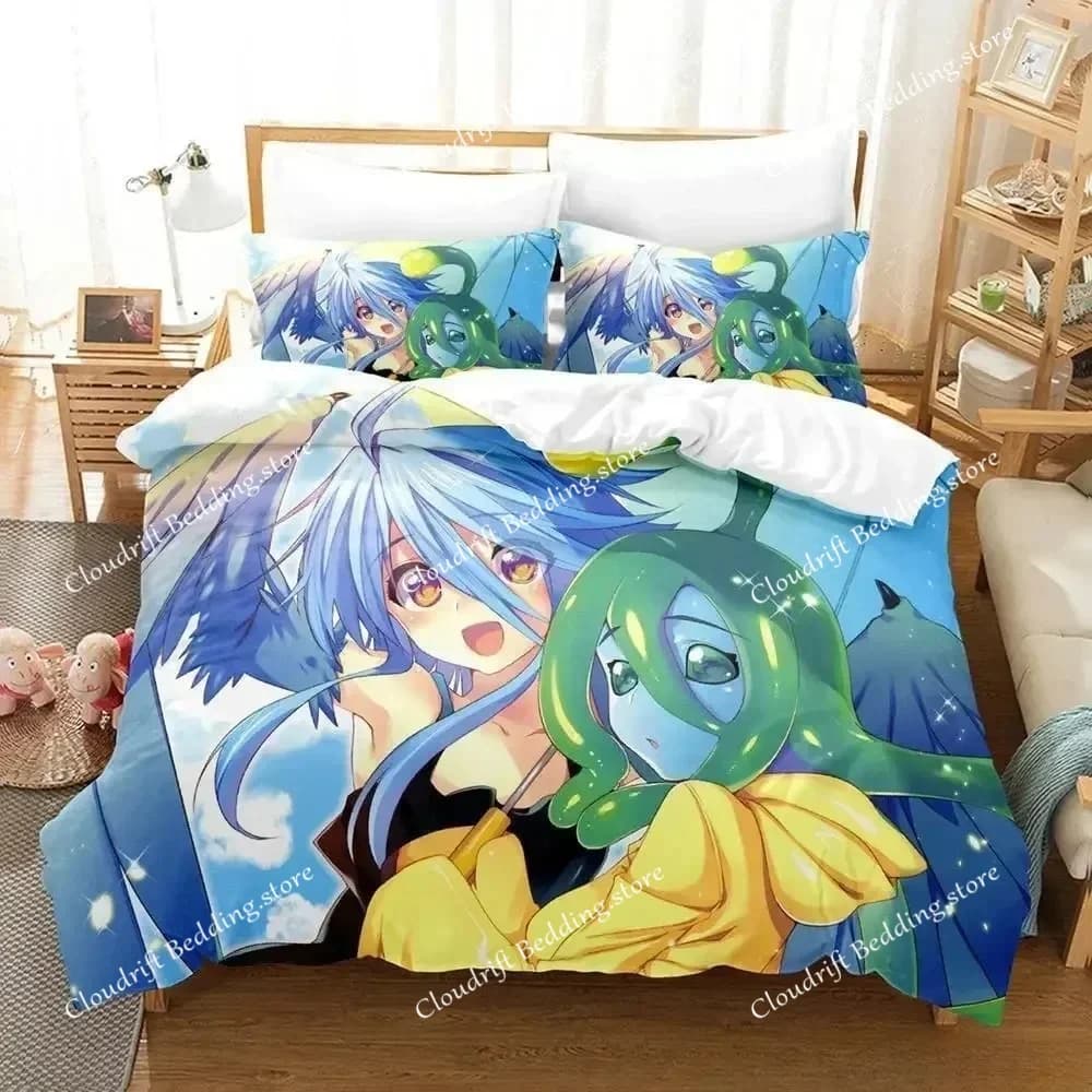 Set di biancheria da letto con motivo Monster Girls per la vita quotidiana, set per letto singolo, matrimoniale, queen size, king size, per adulti e bambini, set copripiumino per camera da letto, anime