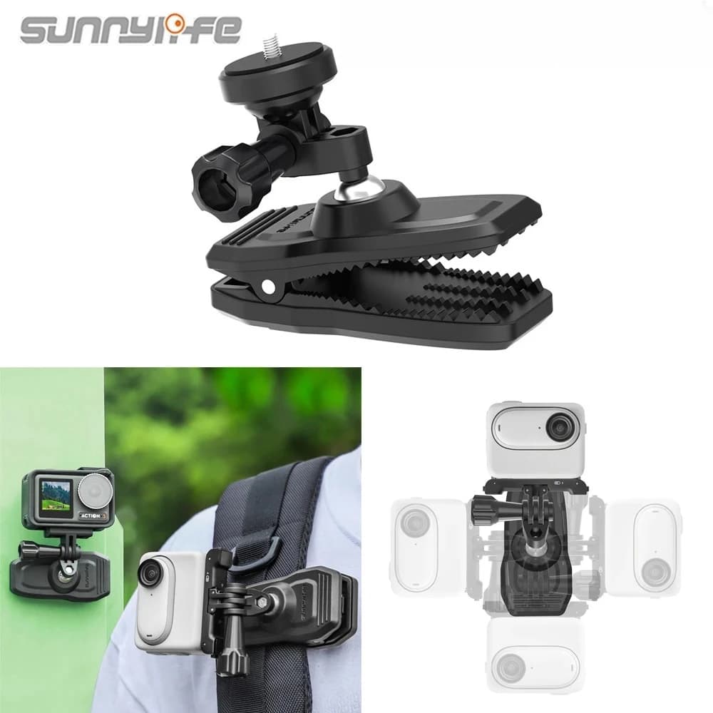 Sunnylife 360 ° Magnetic support for backpack clamp with rotation for Insta360/ DJI Action/ Hero 13 12 11 10 9 8 7 Camera accessories