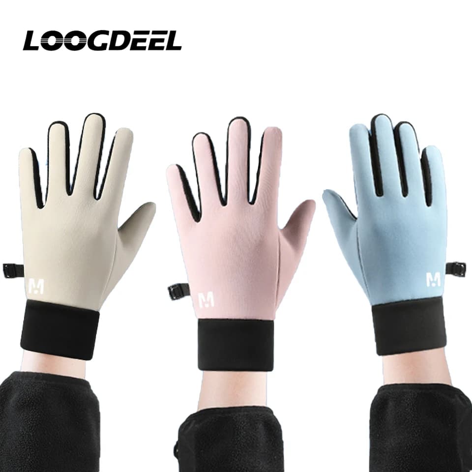 LOOGDEEL 1 pair of winter gloves for children winter thermal boys kids gloves anti-slip touchscreen anti-slip age 3-15 years