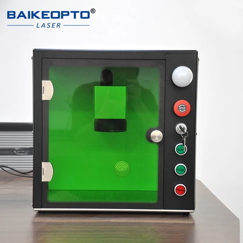Macchina per Marcatura Laser a Fibra con Cabina Chiusa BK-300SL, Sorgente Raycus/MAX, Attrezzatura per Incisione Laser da Tavolo per Hardware, Orologi e Anelli