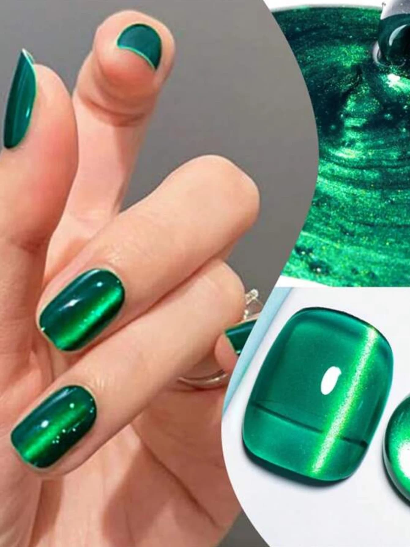 1-24 pezzi WS Summer Nails Green Cat Eye Gel Smalto per unghie Magnetico Cat Eye Gel Polish Soak Off Uv Led Gel Vernice Manicure Nail Art