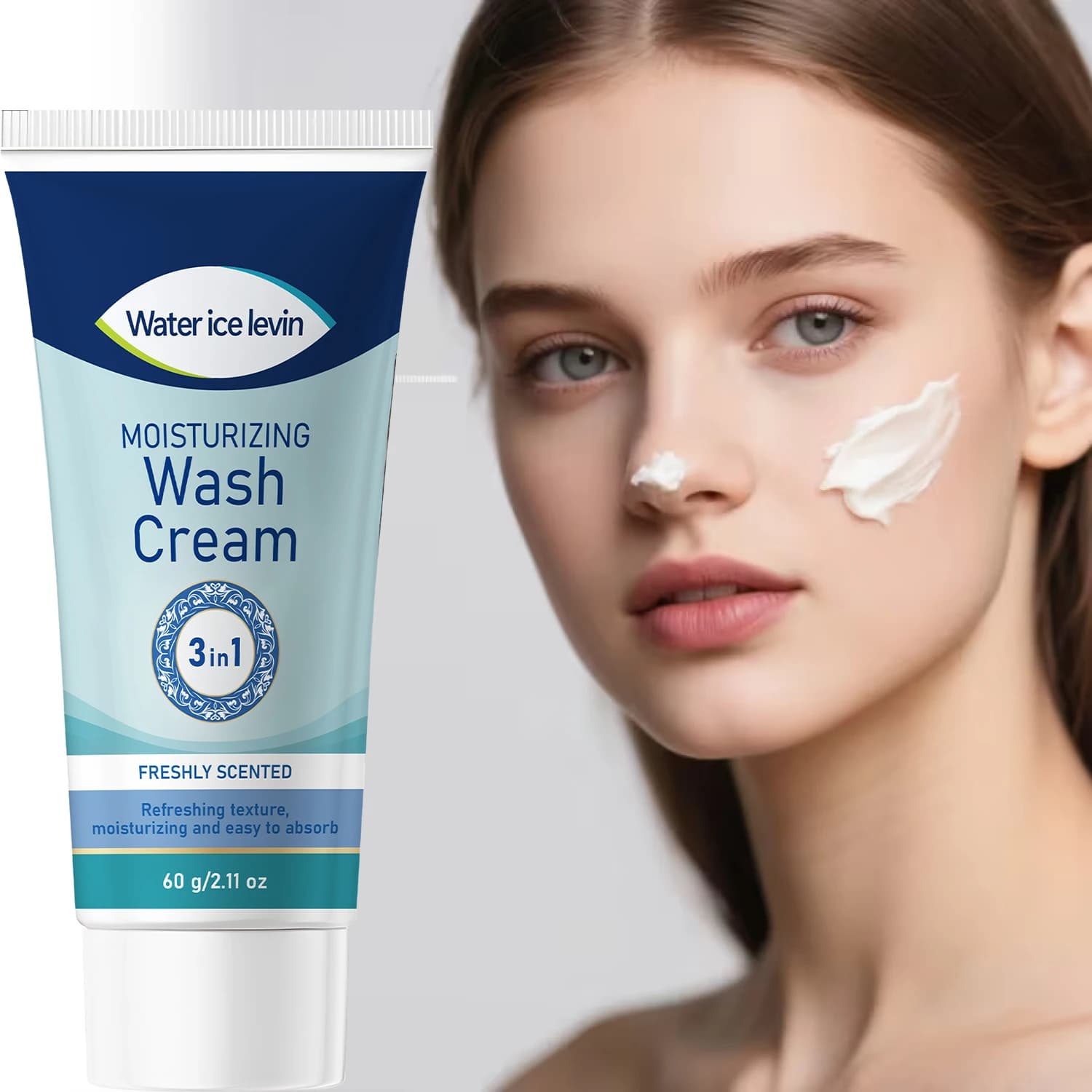 Water Ice Levin Crema detergente ultra idratante 3 in 1, profumo fresco, idratazione profonda delicata e levigante. 60g. Uso Quotidiano.
