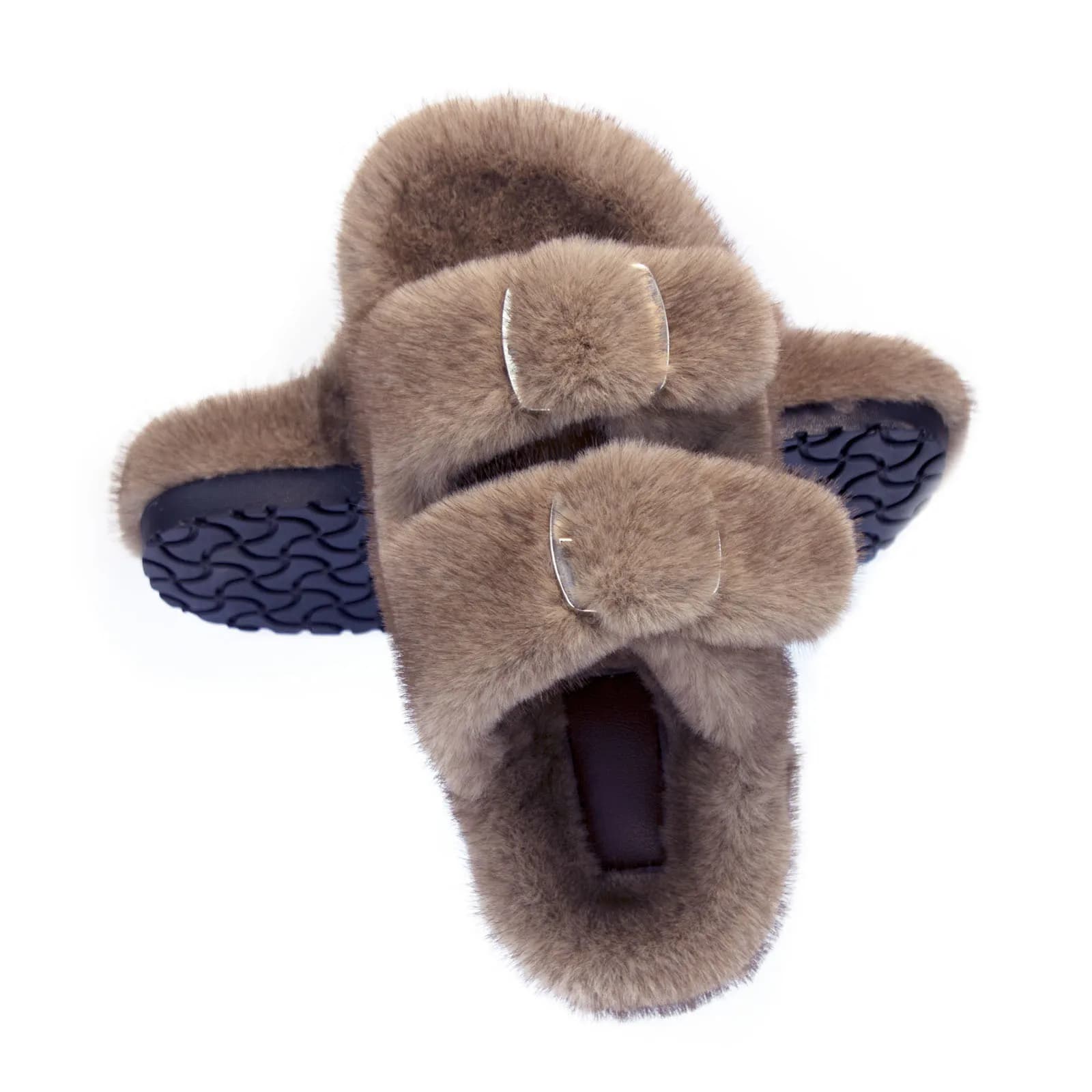 Women's Fuzzy Slippers Slipper Female Shoes for Woman Open Toe Fluffy Furry Slippers Flat Fur Slides Autumn Winter Slippers