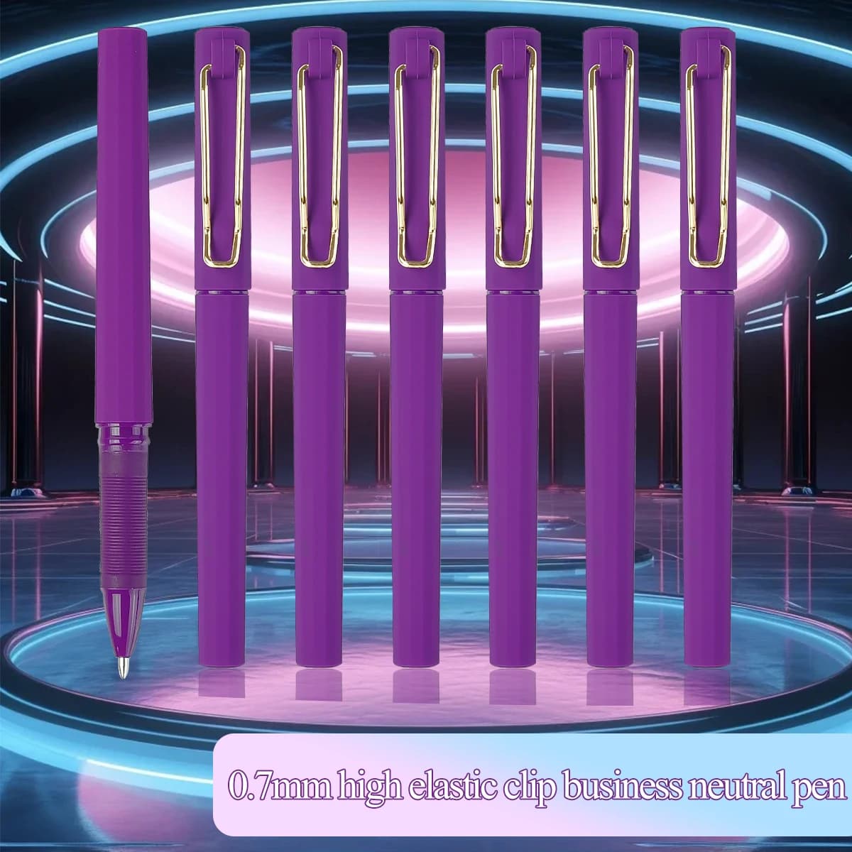 WQN-2/5/7PCS Penna gel satinata viola, pennino da 0,7 mm, scrittura fluida Inchiostro viola di alta qualità adatto per la scrittura e le forniture per ufficio