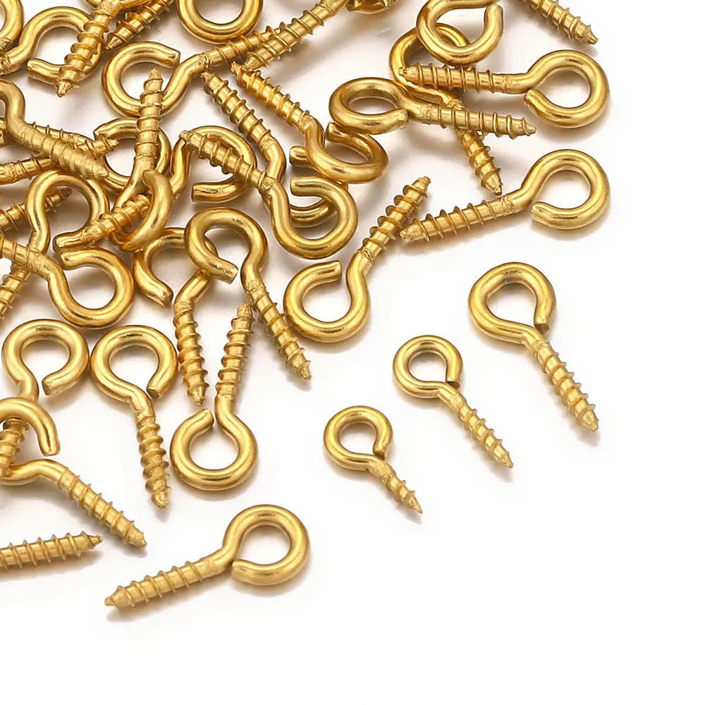 50/100 pz/lotto In Acciaio Inox Oculare Portachiavi Gancio Perni Dell'occhio Mini Vite Pendenti FAI DA TE Filettato Spille Raccordo Gioielli FAI DA TE braccialetto