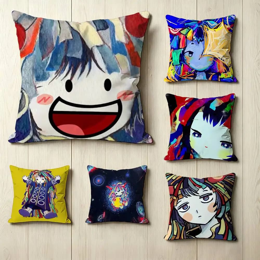 K-Kikuo Mascot H-Hoshi-kun Square Double-Sided printed Pillow Case Bedroom Bedside Pillow Sofa Cushion Cover