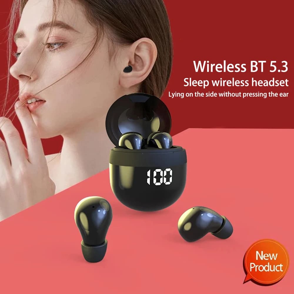 Bluetooth 5.3 Mini low wireless headphones with HD earphones with noise cancellation