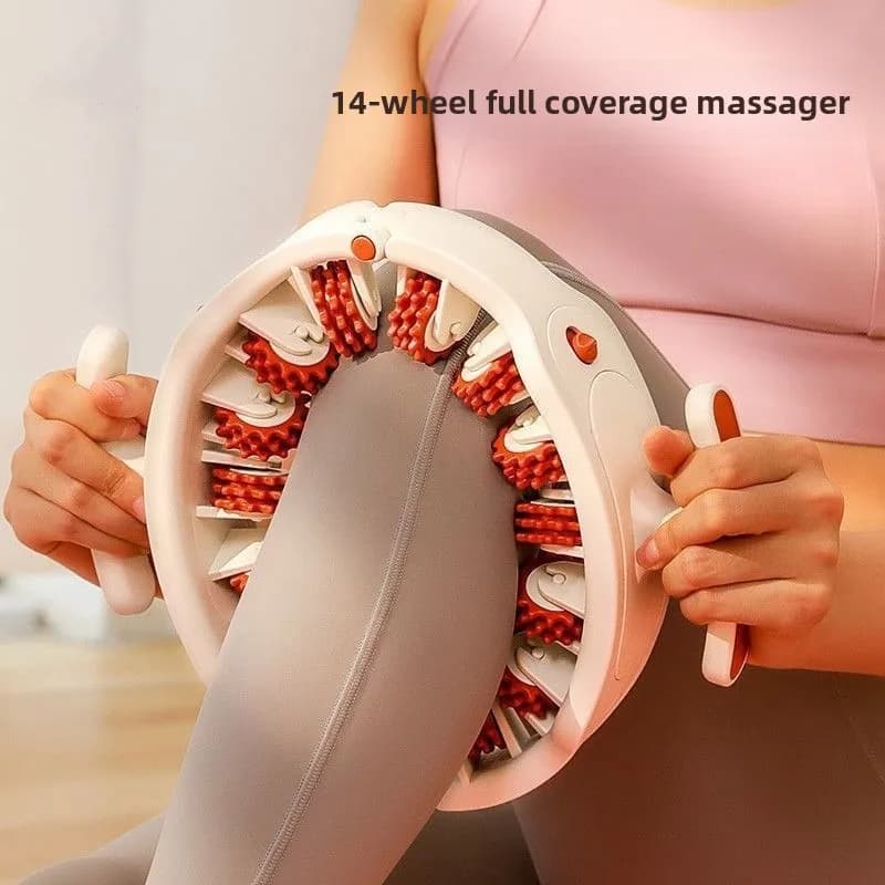 Multifunctional Leg Massage with Ring, Massage Roller with Stackable Handles for Muscle Slimming of All Body, Collo, Spalle and Addome