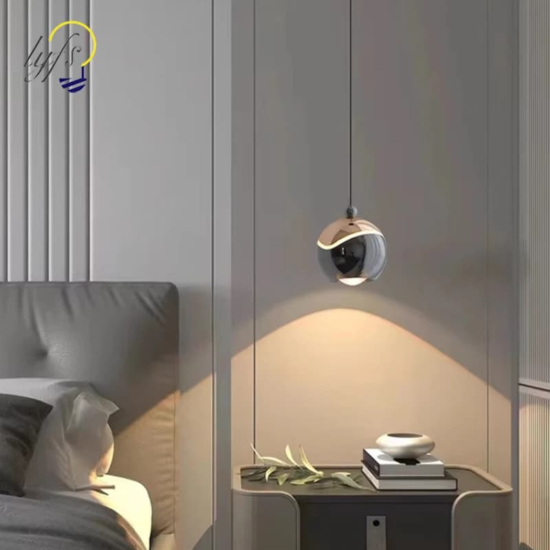 Nordic LED Pendant Light Minimalist Bedside Lamp Bedroom Dining Room Study Luxury Spherical Lifting Decor Modern Hanging Lamps