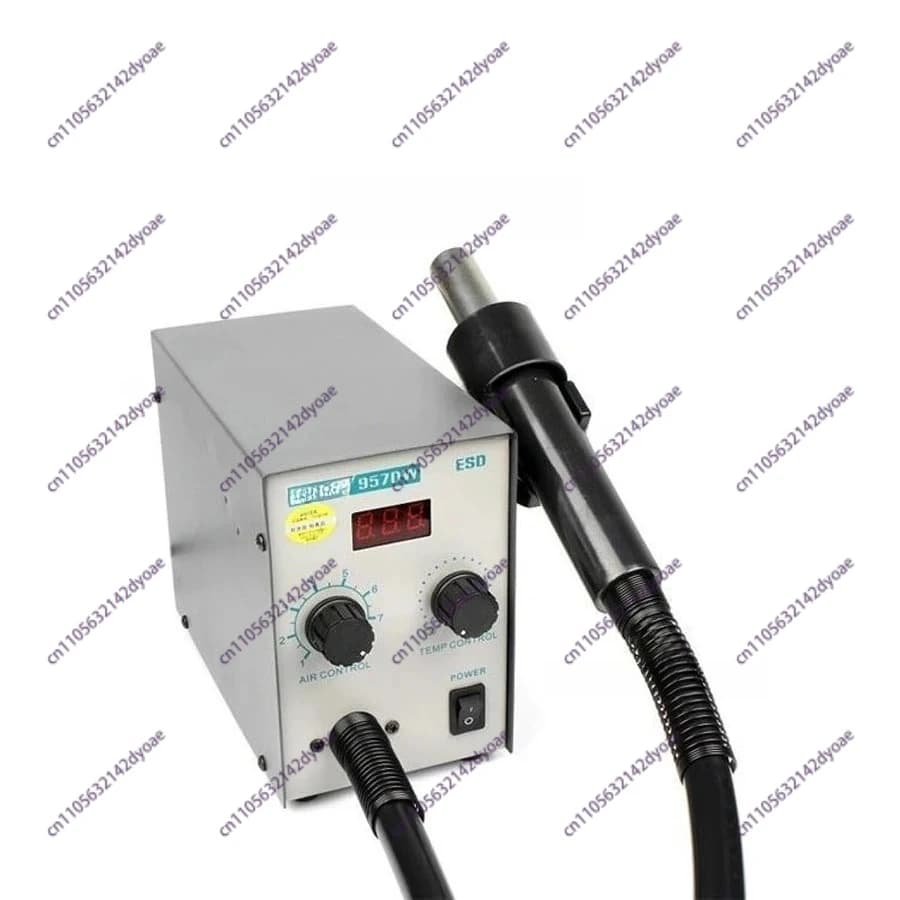 Stazione di Rilavorazione SMD 957DW con Display LED, Pistola ad Aria Calda 220V, 580W, Flusso d'Aria Elicoidale