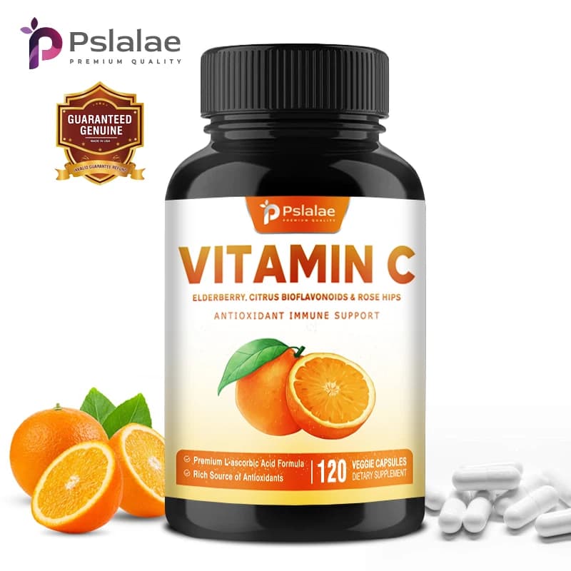 Vitamin C supplement: powerful antioxidant, promotes collagen production, skin glow, supports heart, immune health