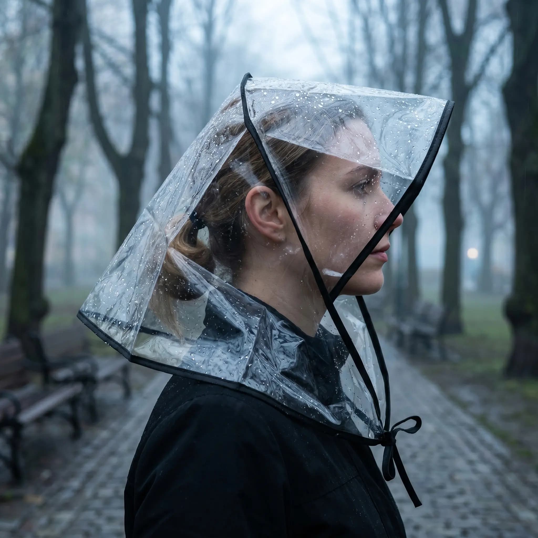 2Pcs Plastic Waterproof Hair Cap Clear Rain Bonnet for Women Stylish Lightweight Rain Hat Keeps Hairstyle Intact Rainy Days