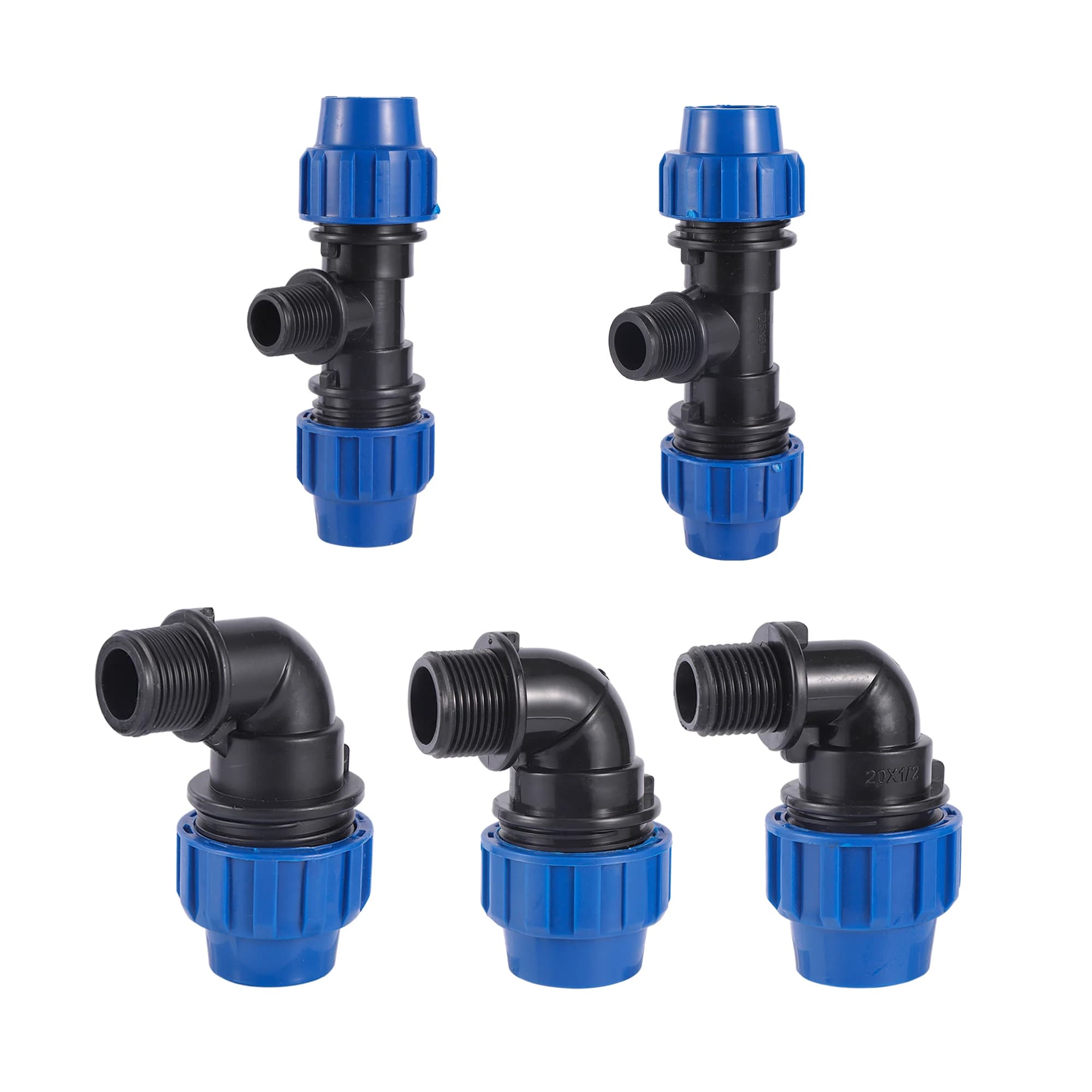1Pc PE Connector Pipe Fittings 20MM 25MM 32MM Direct Water Pipe 1/2"3/4" 1 "Many Thread Fast Connection Pipe Fittings Common