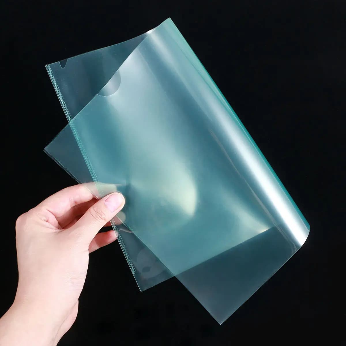 30 cartelle portadocumenti in plastica trasparente A4 a forma di L con apertura semicircolare per l'organizzazione dei documenti in ufficio, scuola, casa, facile accesso