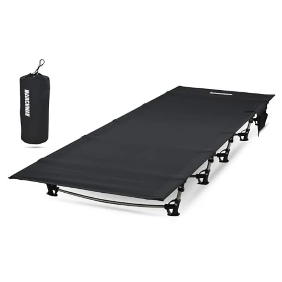 Ultralight folding camping cot, portable and compact for outdoor travel, camp base, excursions, mountaineering, light backpack