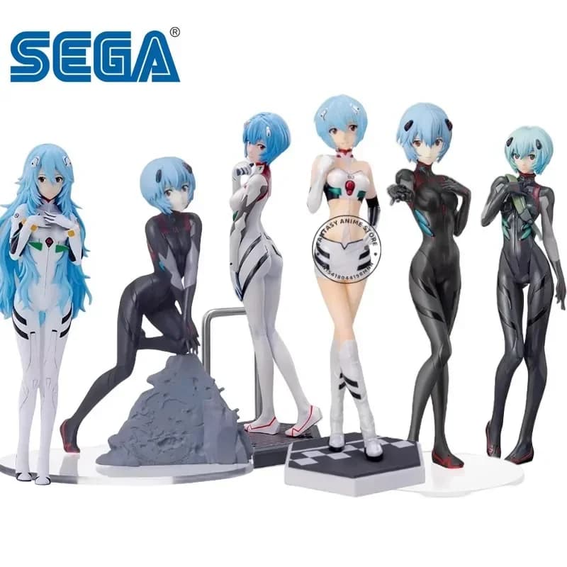 SEGA Original Rebuild of Evangelion Anime Ayanami Rei Racing Queen Action Figure con Capelli Lunghi, Giocattoli da Collezione per Bambini, Regalo