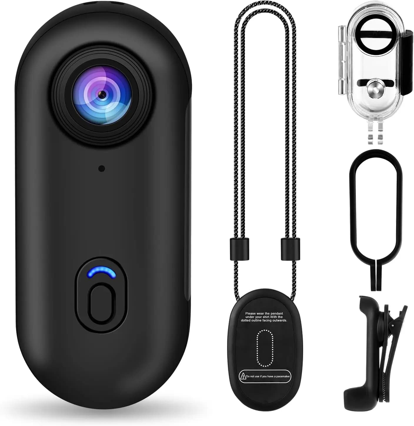 Action Camera 4K Ultra Compact with Magnetic Support, Waterproof Case, 150 Minute Battery for Handless Recording