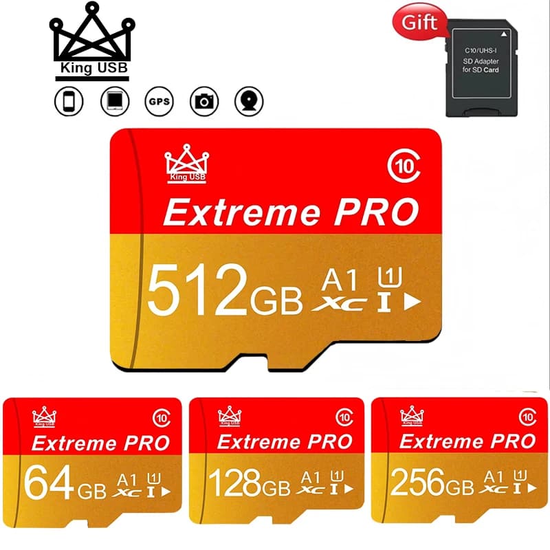 32GB 64GB 256GB 512GB Fast Micro TF SD Card SD Cards TF Cards Memory Card U1 4K V10 for GoPro/Desktop/Speaker/Digital Frame