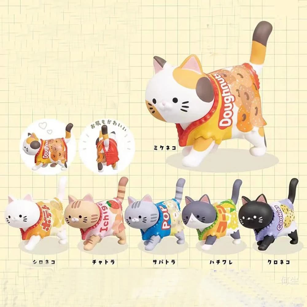 Cat Theme Blind Box Candy Pack Snack Figure Toy for Kittens Dolls Christmas Gift for Kids Decorating Surprise Blind Bag
