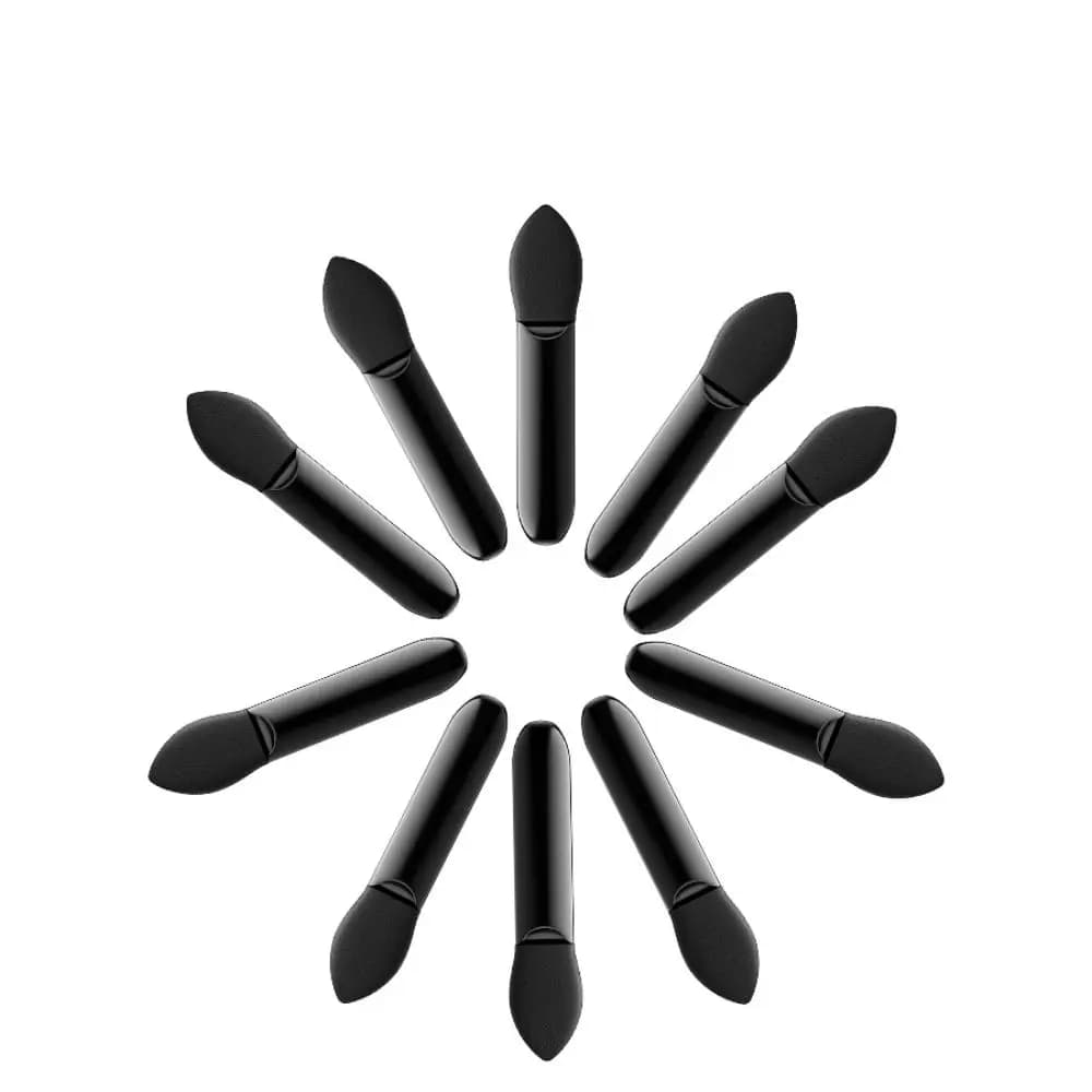Set of small portable black brushes and set of chive feathers set for changing the umbrella for everyday makeup