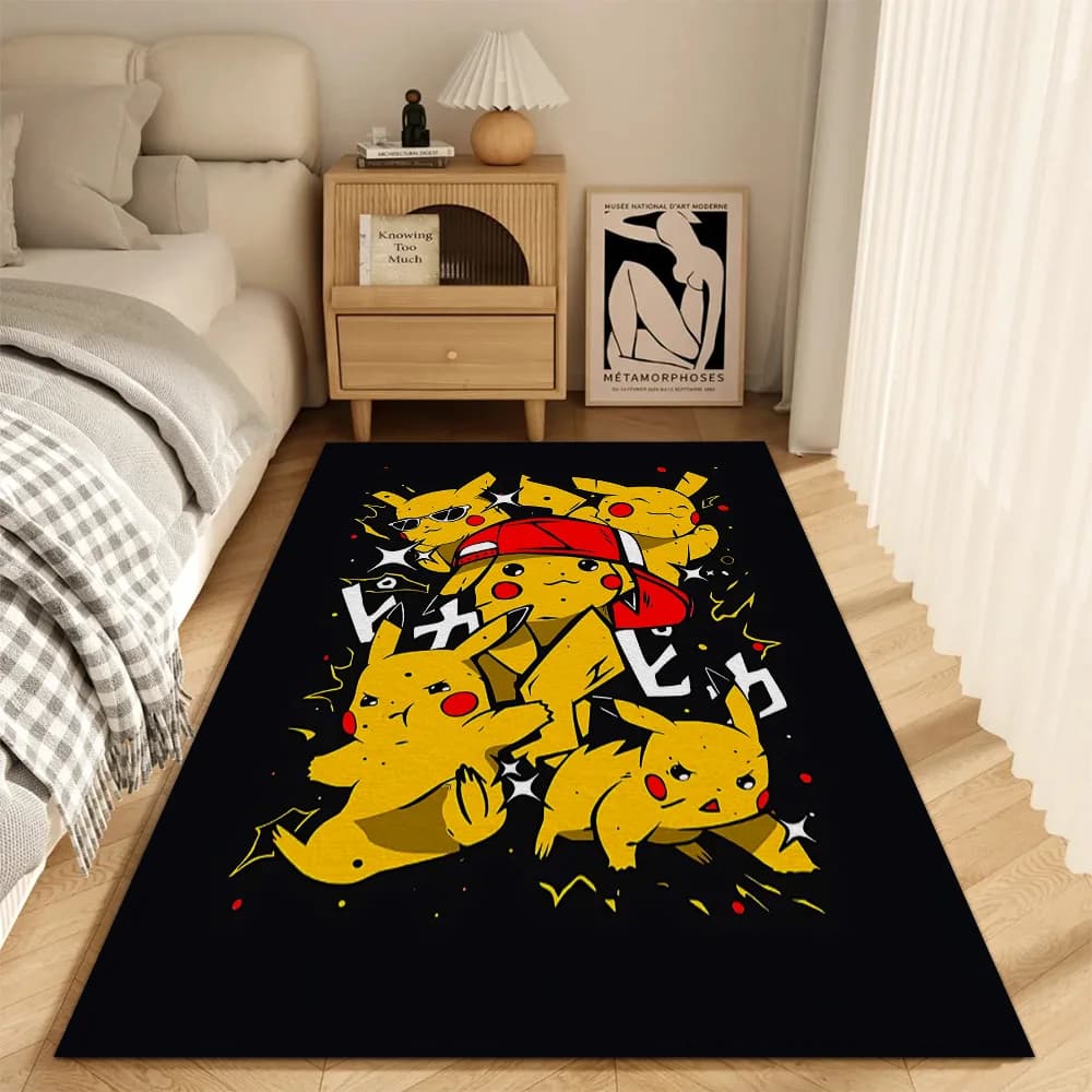 Tappeto d'ingresso alla moda per soggiorno, tappeti decorativi P-Pokemon, tappeto antiscivolo P-Pikachu per cucina, tappetini da bagno, tappeti per balcone, porta di casa