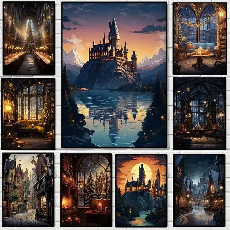Diamond Painting Magical School Wizard Mosaic Handmade Artwork Round/Square Diamonds Exquisite Gift Home Decor