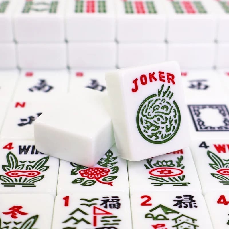 Blue Green Pink Hand Play Acrylic Mahjong Tiles